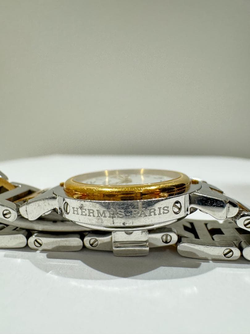 エルメス クリッパー CL4.220 レディース腕時計 コンビ 電池切れ