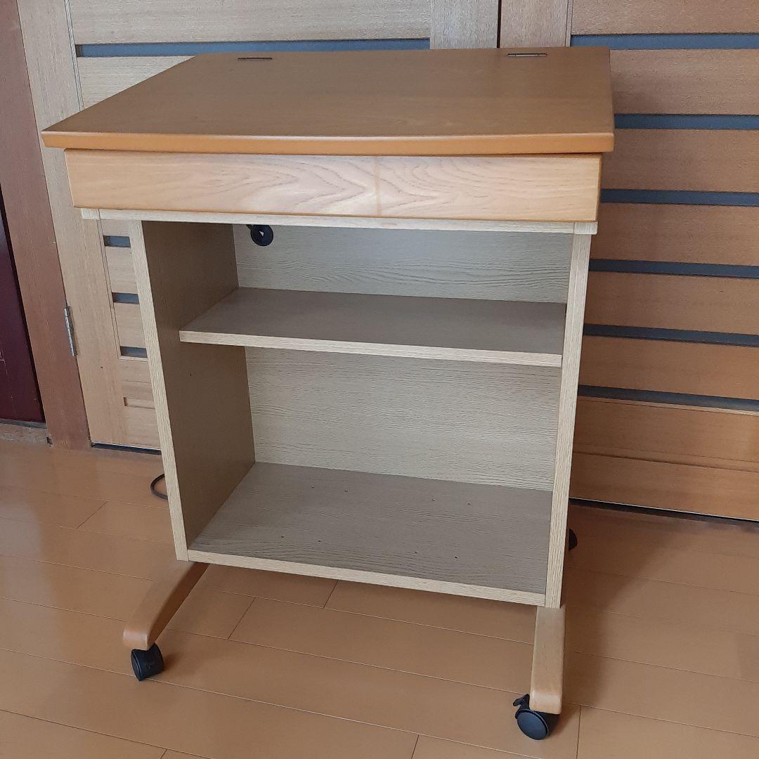 コクヨ 四国工芸 キャスター付き木製デスク コンセント付き