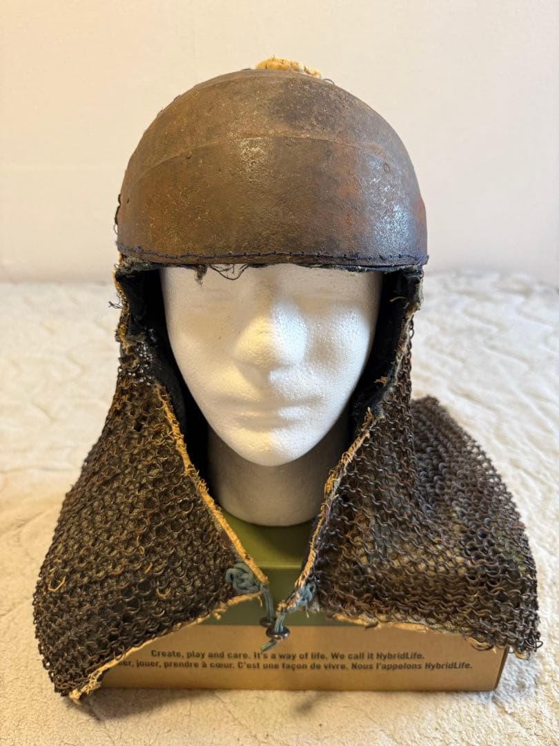 ⭕️ 江戸時代　鎖帷子　【鉢金付き鎖頭巾】　幕末　新撰組　忠臣蔵　❶