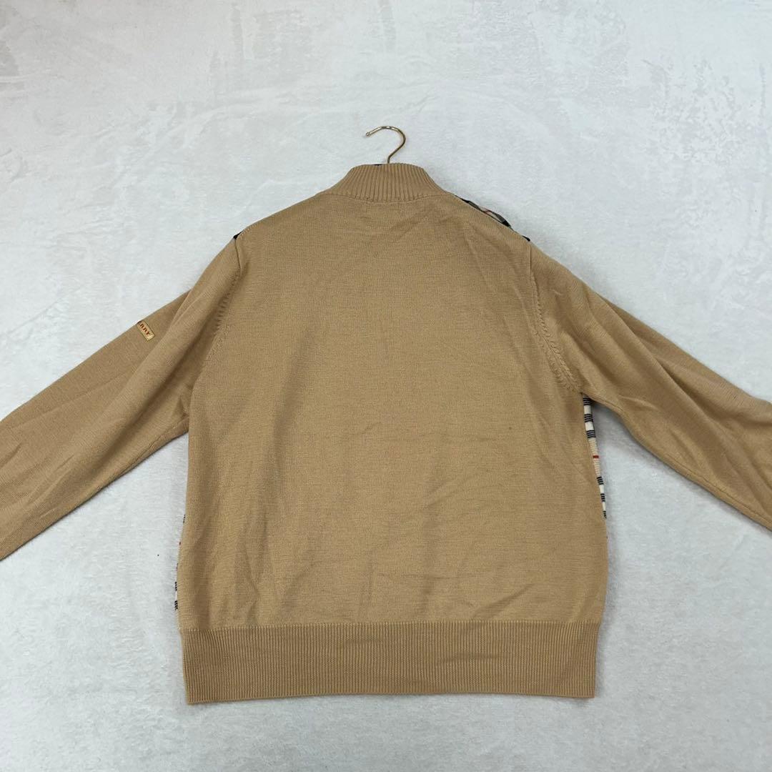 J489 美品 L バーバリーゴルフ ノバチェック ニット カーディガン メンズ