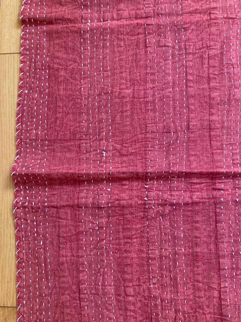 インド　パッチワーク　カンタ　ダブルサイズ　ベッドカバー　1