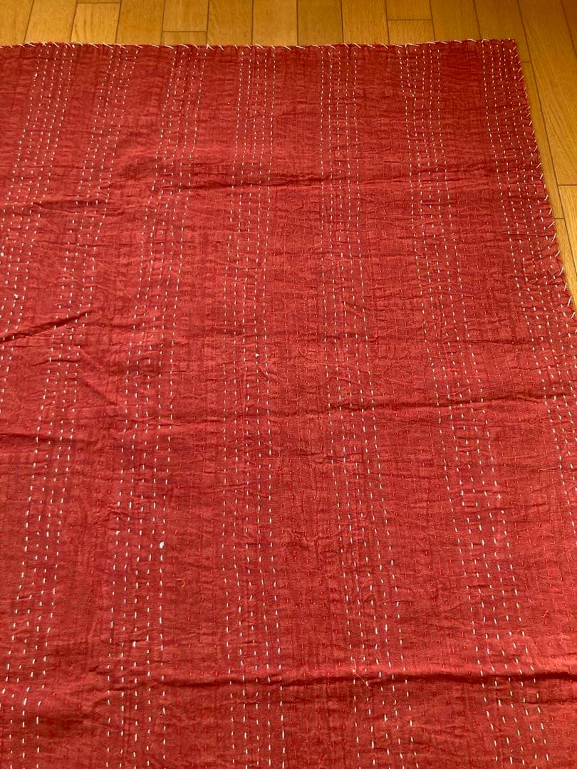 インド　パッチワーク　カンタ　ダブルサイズ　ベッドカバー　1