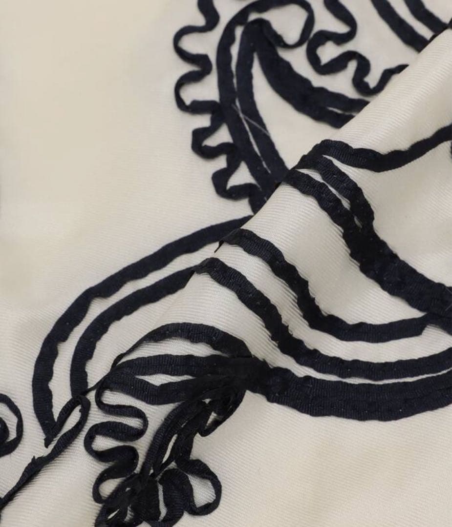 アソースメレ Asauce Meler テープエンブロイダリースカーフ シルク