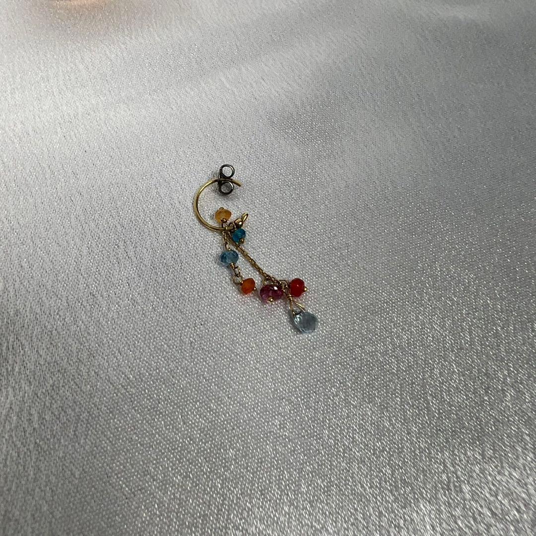 K18 スイートピー フープピアス ピアス ペア D41