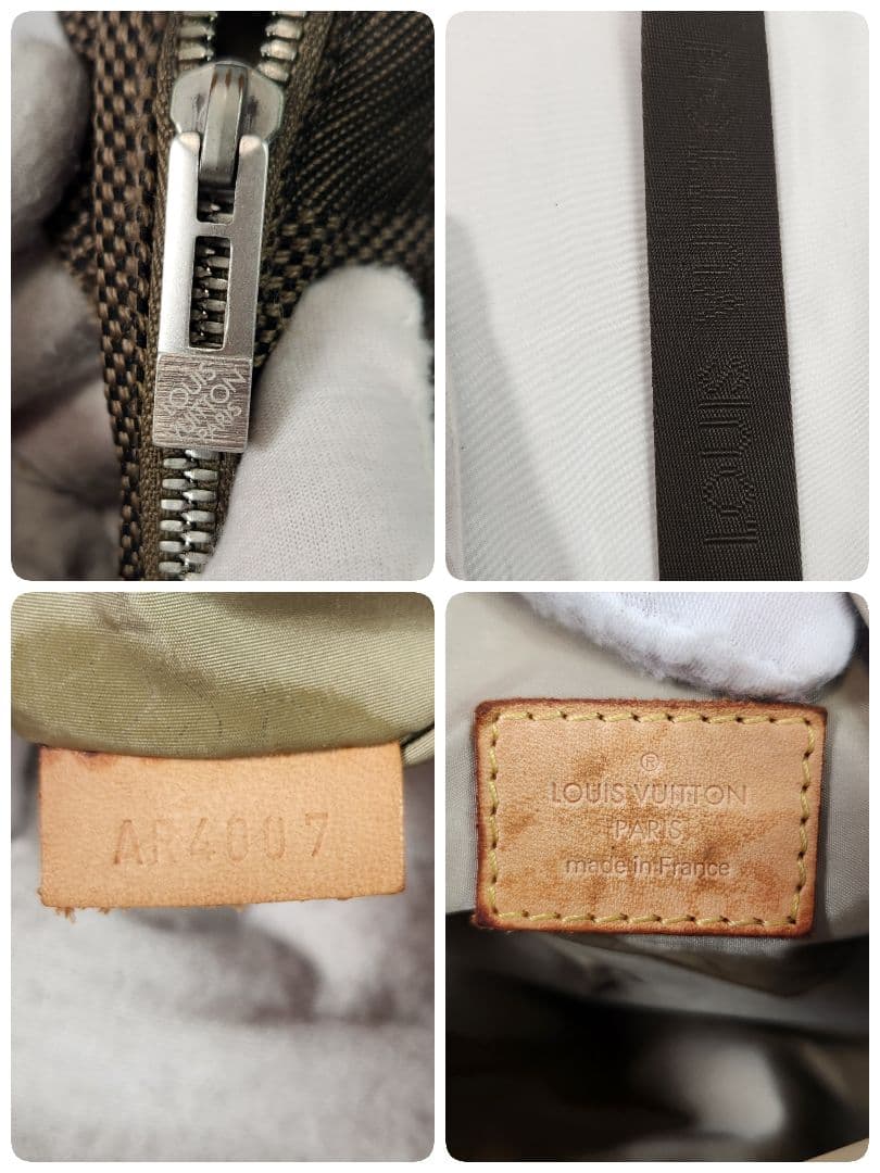 【良品】ルイヴィトン ダミエ ジェアン ボディバッグ レザー キャンバス カーキ