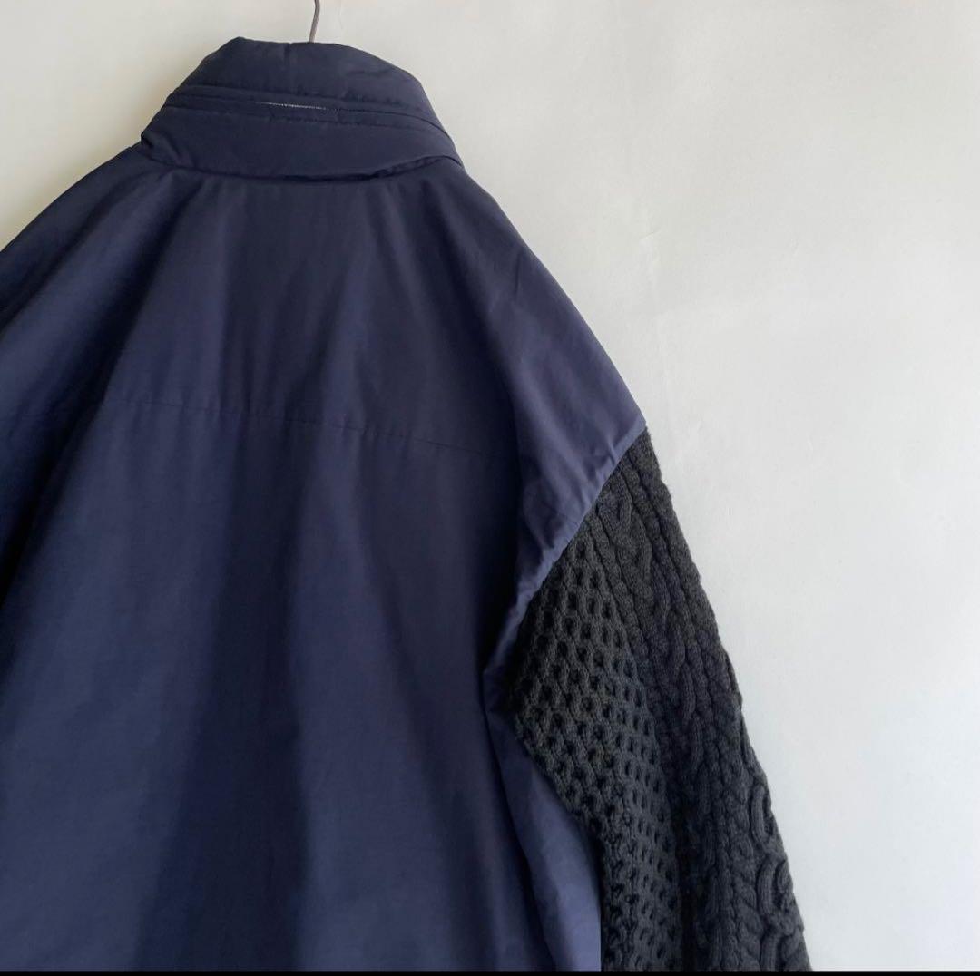 美品 EN ROUTE コットンナイロンタッサーニットスリーブ 中綿ジャケット