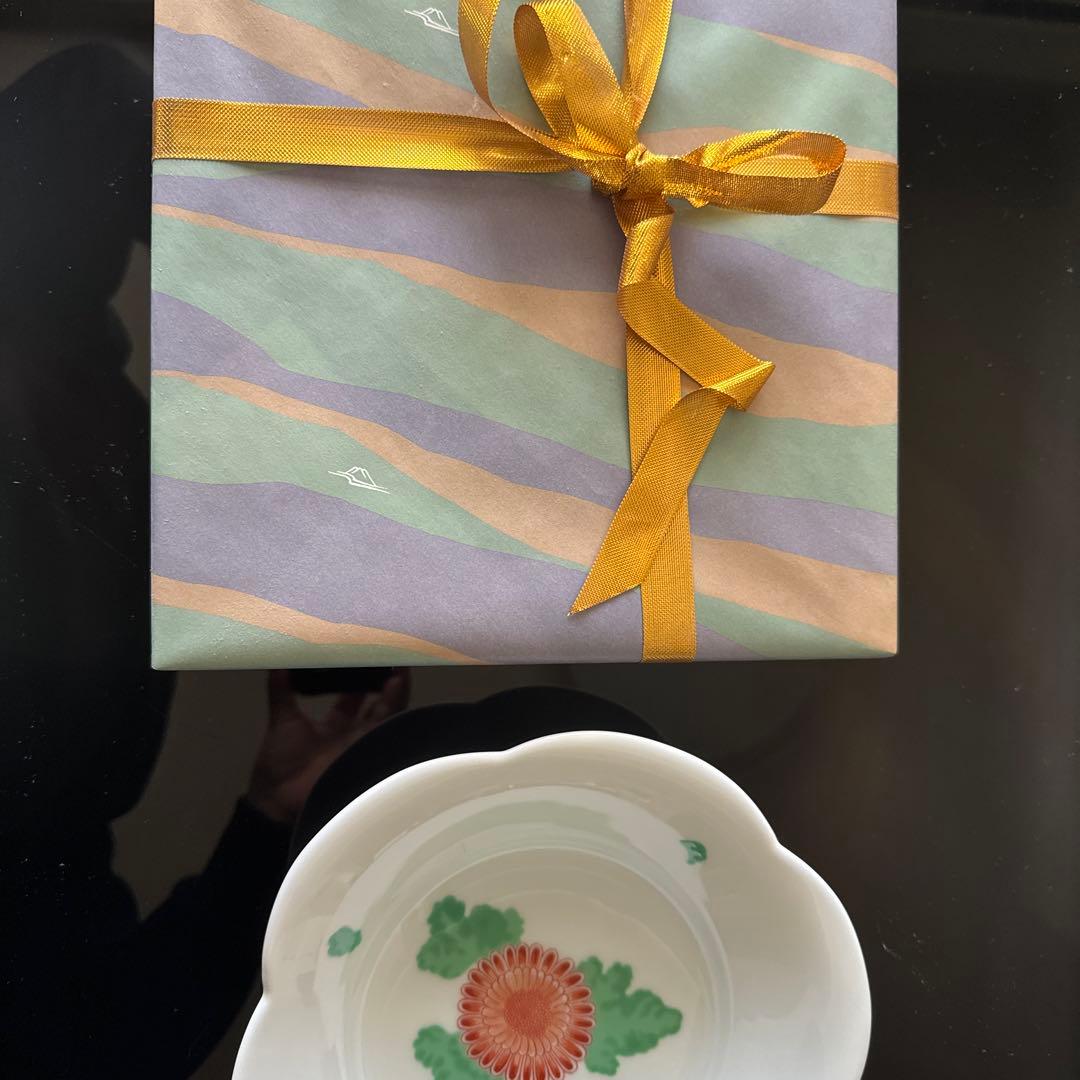 プレゼントに最適！深川製磁　大鉢 アントレ　百代草