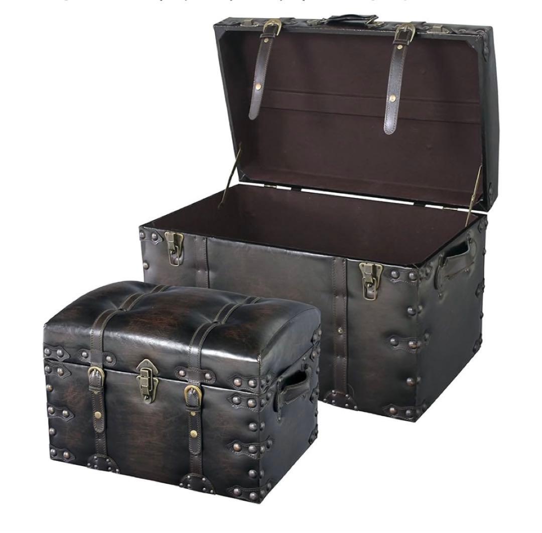 新品　トランク　スツール　セット IW-876 ブラック