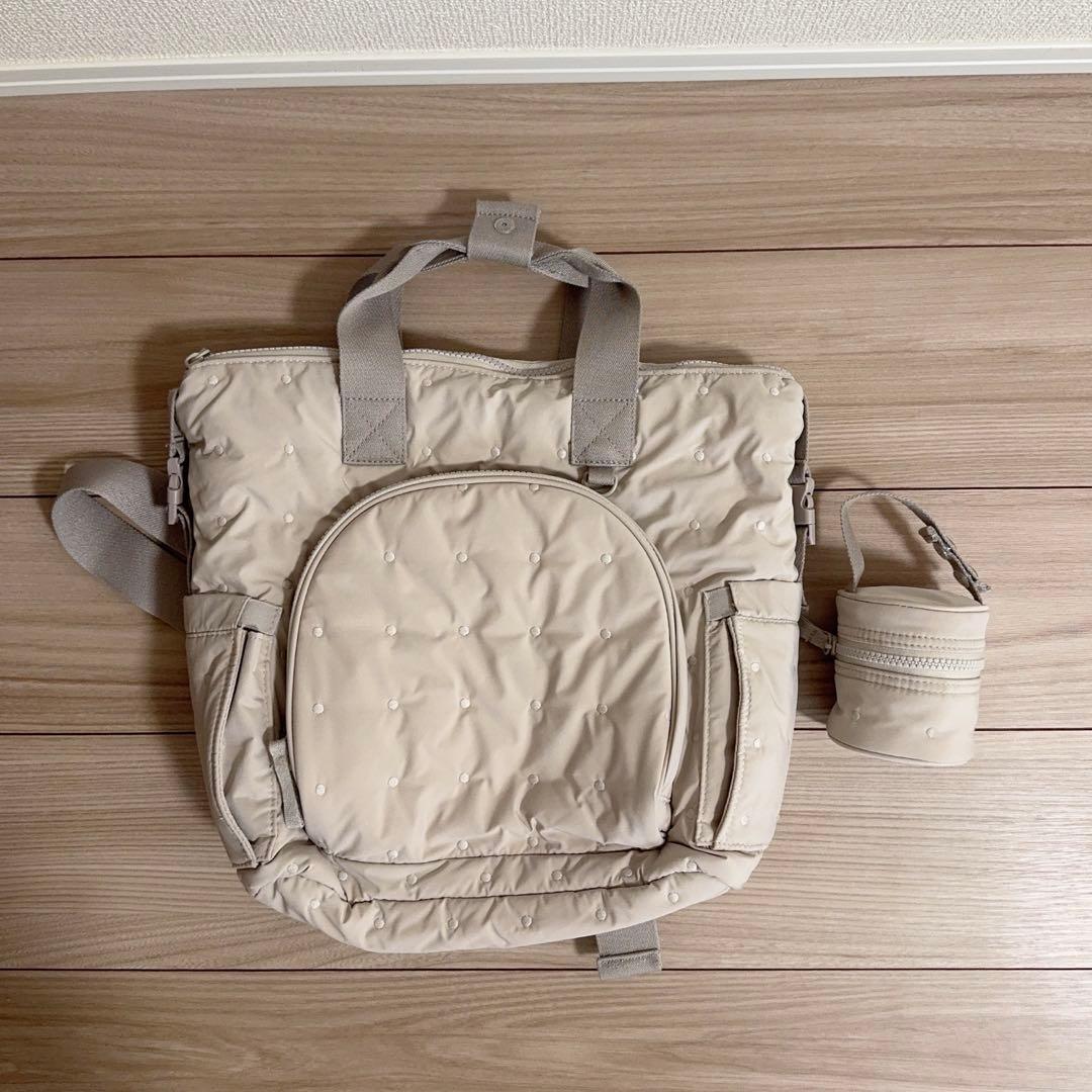 ZARA キルティング マザーズバッグ リュック おしゃぶりホルダー