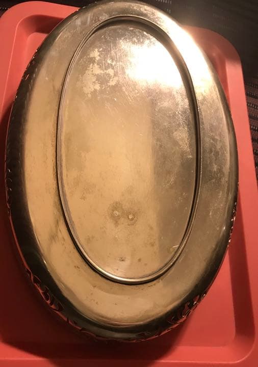 英国銀器　曲線透かしの美しいサンドイッチプレート　アンティーク