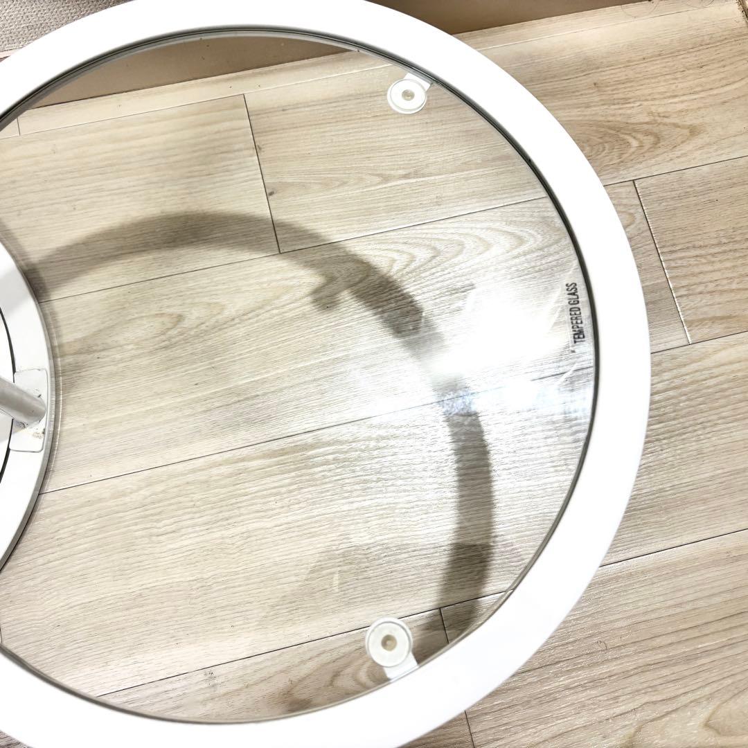 希少カラー（クローム×ホワイト） ミッドセンチュリー　ラウンドテーブル　4段