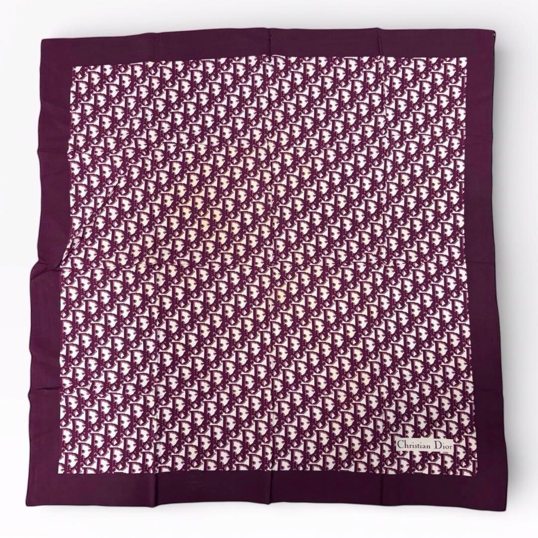 クリスチャンディオール エンジ トロッター柄 大判スカーフ スカーフ