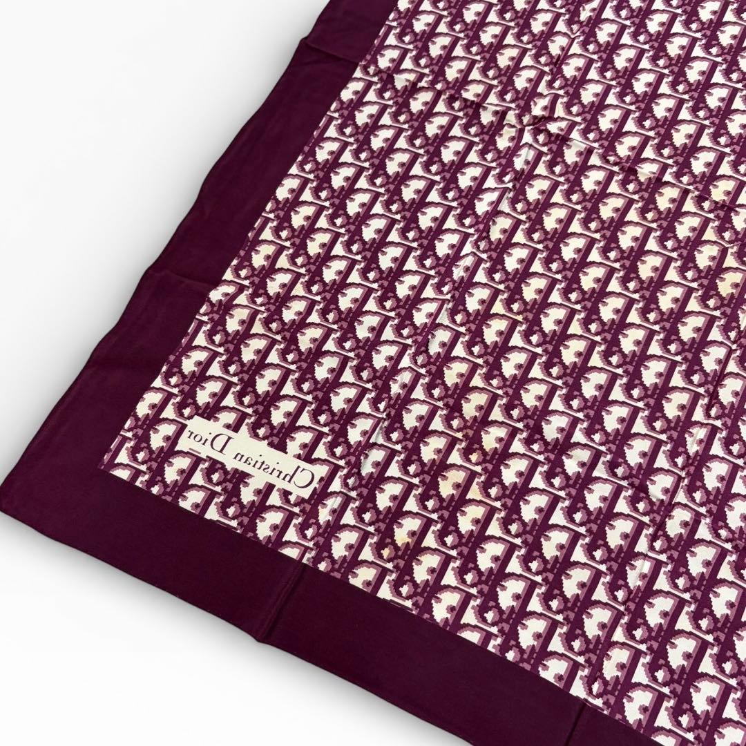 クリスチャンディオール エンジ トロッター柄 大判スカーフ スカーフ