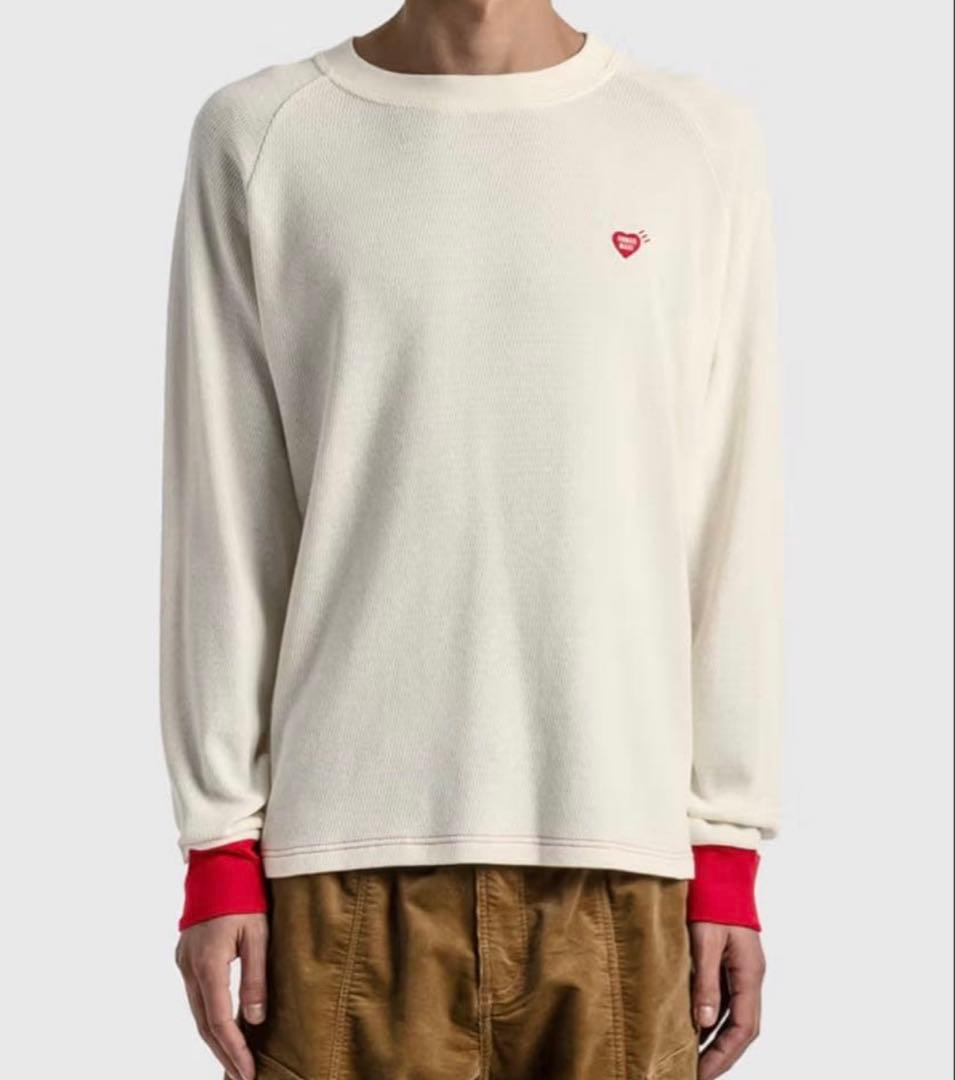 ハ*ム様 HUMAN MADE サーマル ロンT カットソー Lサイズ ホワイト