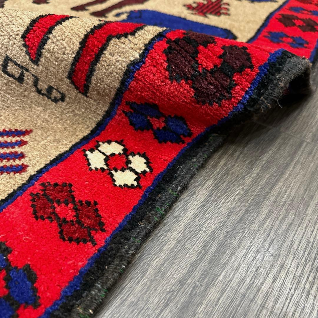 ペルシャ絨毯可愛いアニマルラグ手織り絨毯カシュカイ族 ❣️❣️