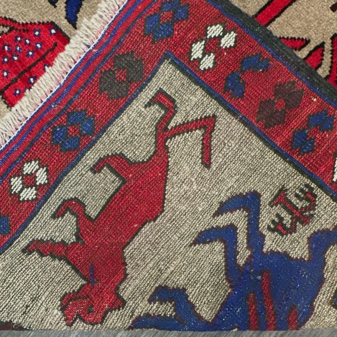 ペルシャ絨毯可愛いアニマルラグ手織り絨毯カシュカイ族 ❣️❣️