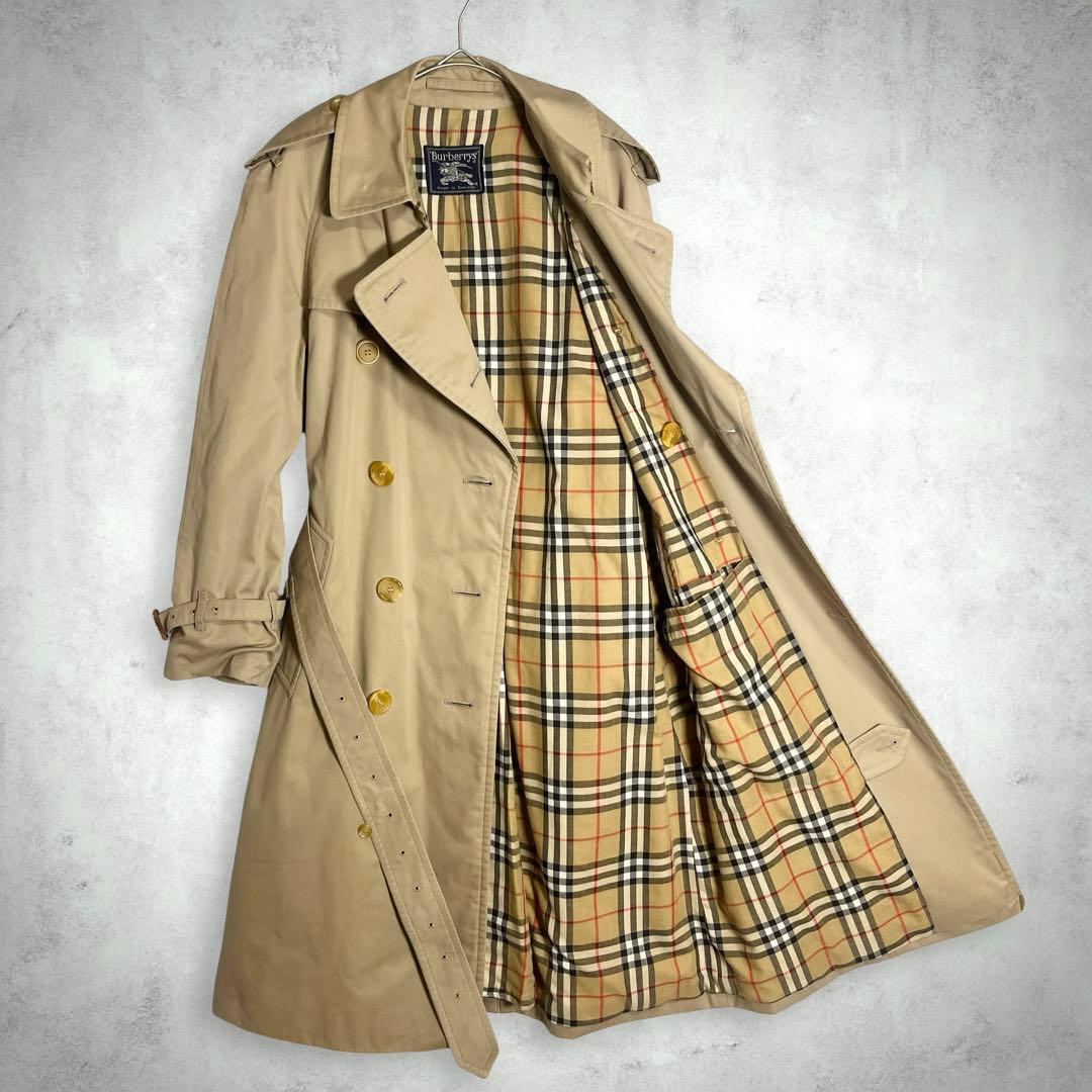 ちひひ♪Burberrys 英国製 トレンチコート ベルト付 ノバチェック