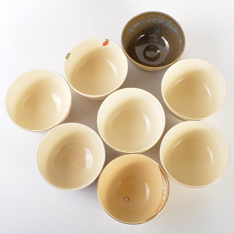 京焼　清水焼　 宮地英香　小栗龍靖　井原瑞雲など　茶碗　八点　V　R7280F