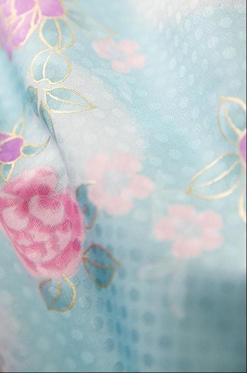 ひさかたろまん　七五三　女の子　３歳　着物　被布　水色