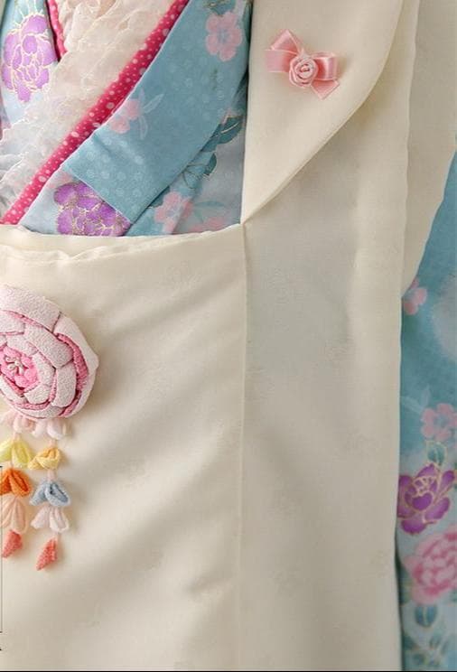 ひさかたろまん　七五三　女の子　３歳　着物　被布　水色