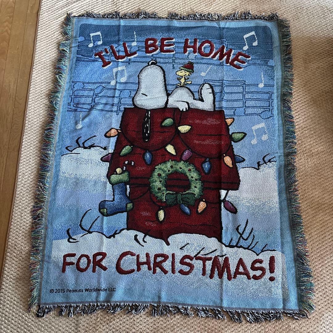 スヌーピー　クリスマス　タペストリー　ラグ　大判