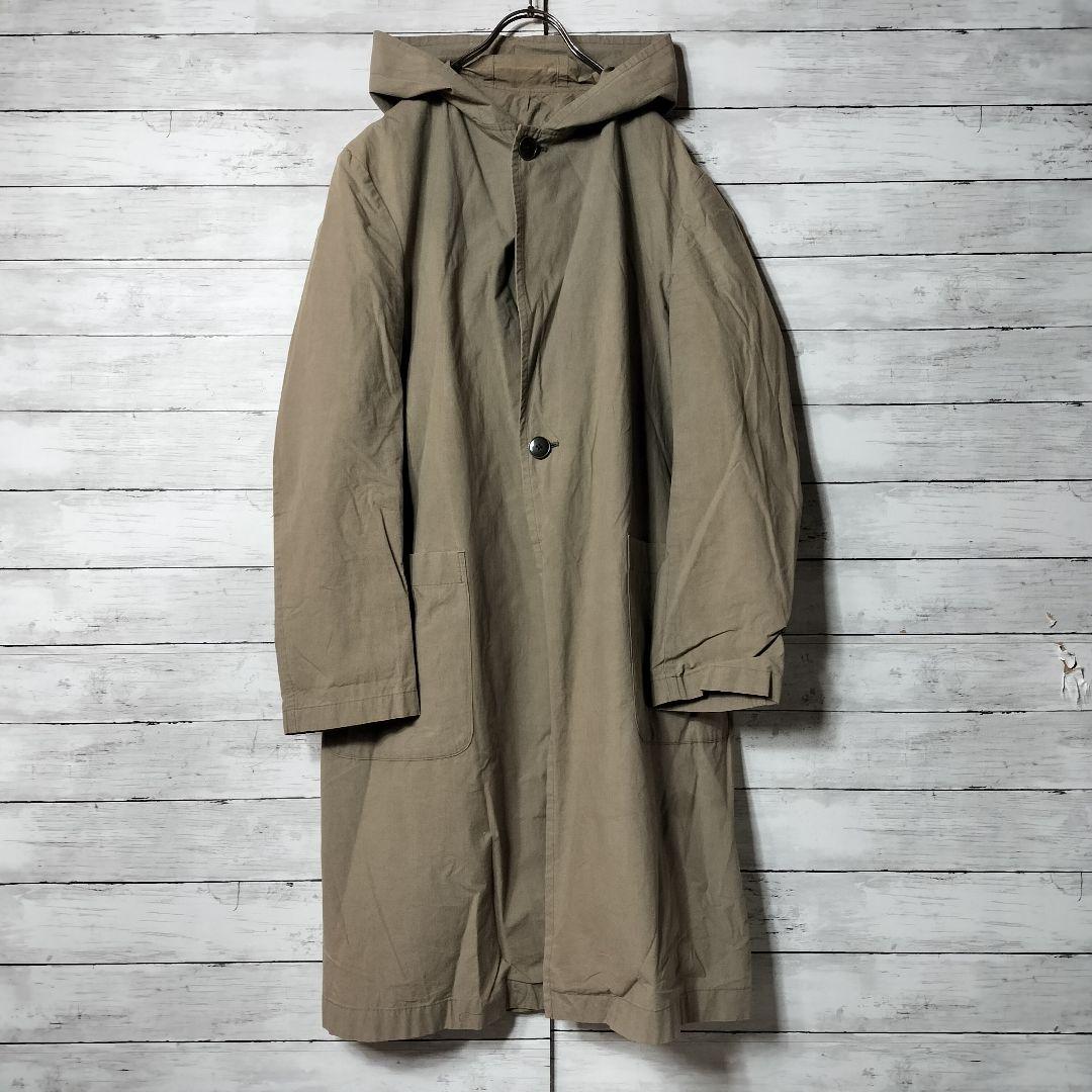 ヨウジヤマモトプールオム フーディトレンチコート ロングコート カーキ