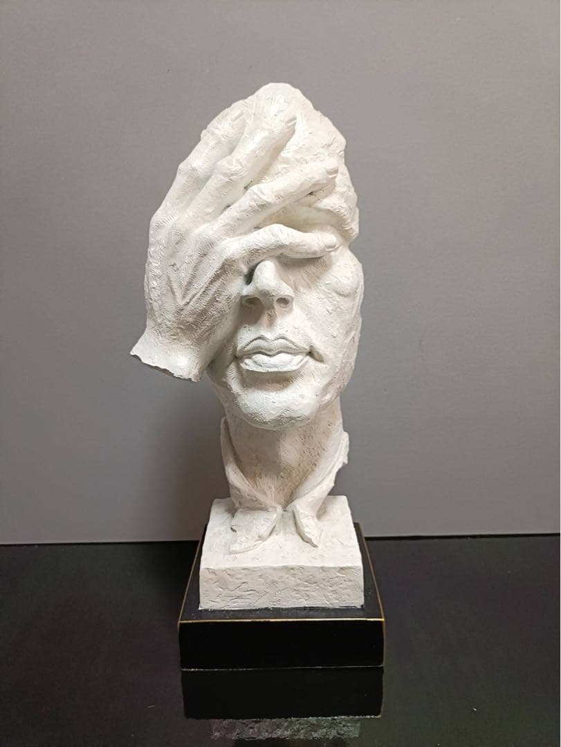 見ざる者 彫刻 アンティーク オブジェ アート 置物