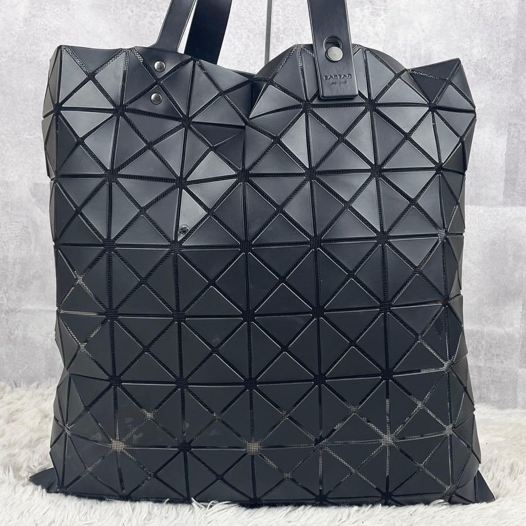 A4可 美品 バオバオイッセイミヤケ レザー トートバッグ ロゴ型押し ブラック