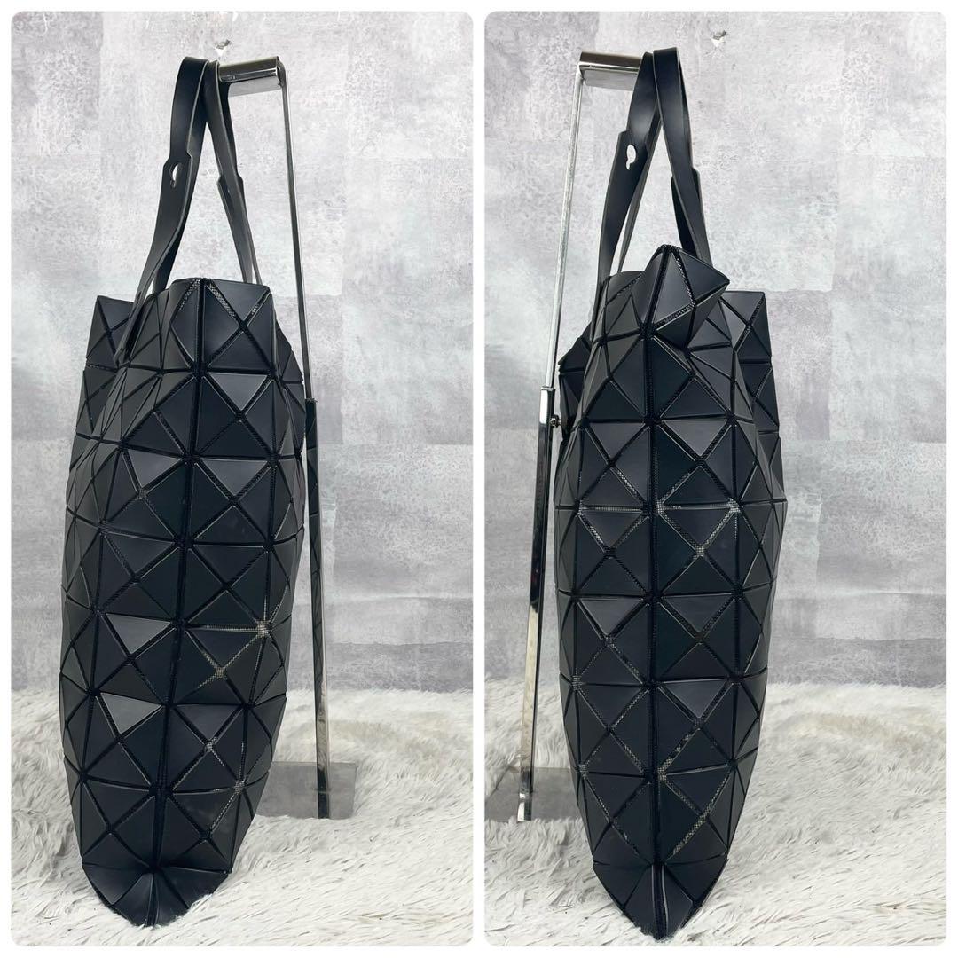 A4可 美品 バオバオイッセイミヤケ レザー トートバッグ ロゴ型押し ブラック