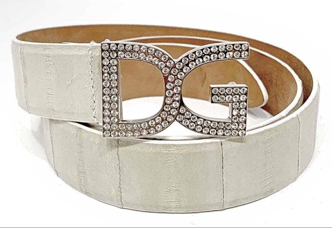 Dolce & Gabbana DGロゴベルト ホワイト 着画あり