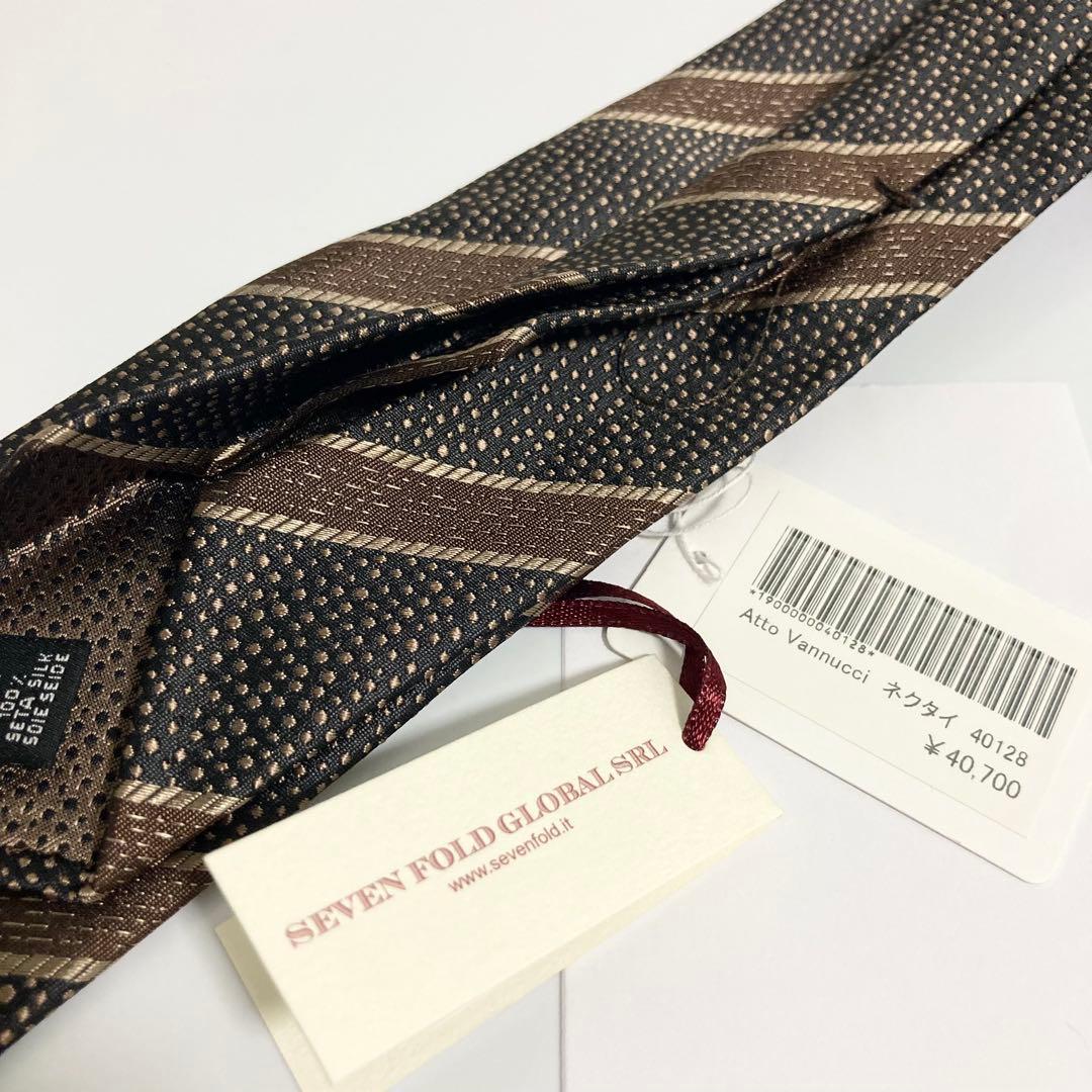 新品 定価4.0万円 Atto Vannucci ネクタイ セッテピエゲ