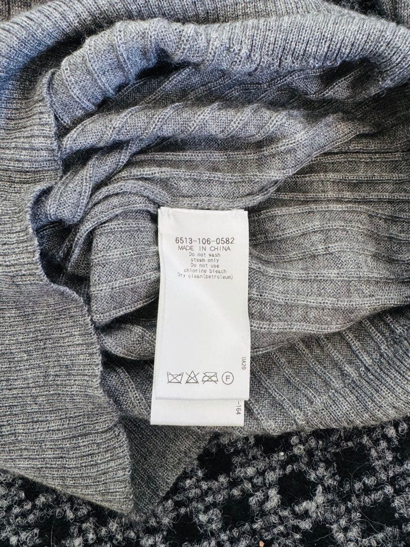 ドゥロワー シルクカシミヤ リブタートルニット 霜降りグレー