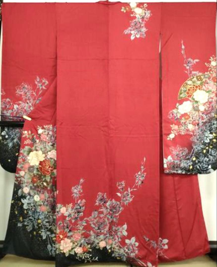 振袖フルセット6点サイズM〜Ｌ正絹宝尽くし袋帯　花篭文　金彩