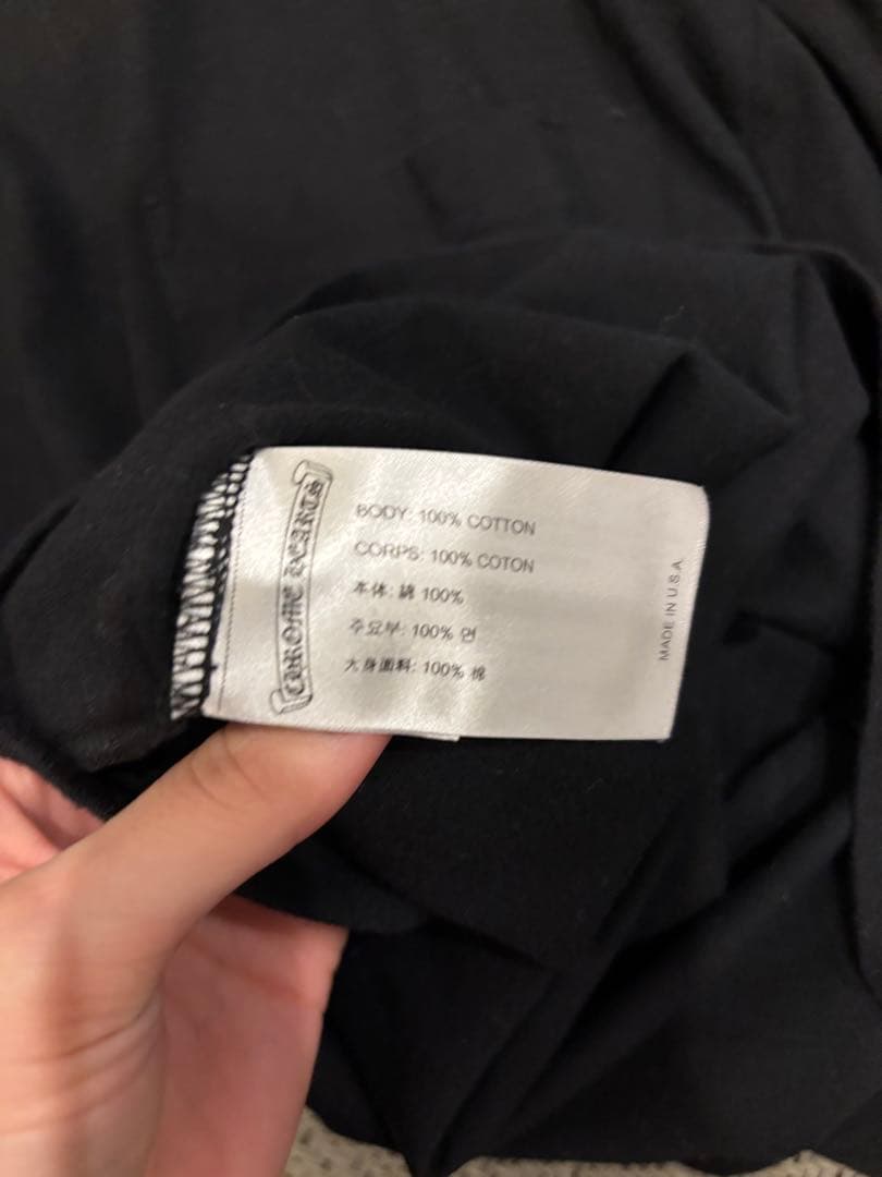 超美品 ハワイ購入 CHROME HEARTS ブラック オレンジ (L)ロンT
