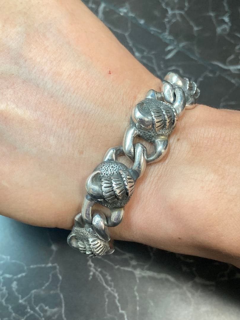 [53] Silver950 / クロウ 爪モチーフ ブレスレット ヴィンテージ