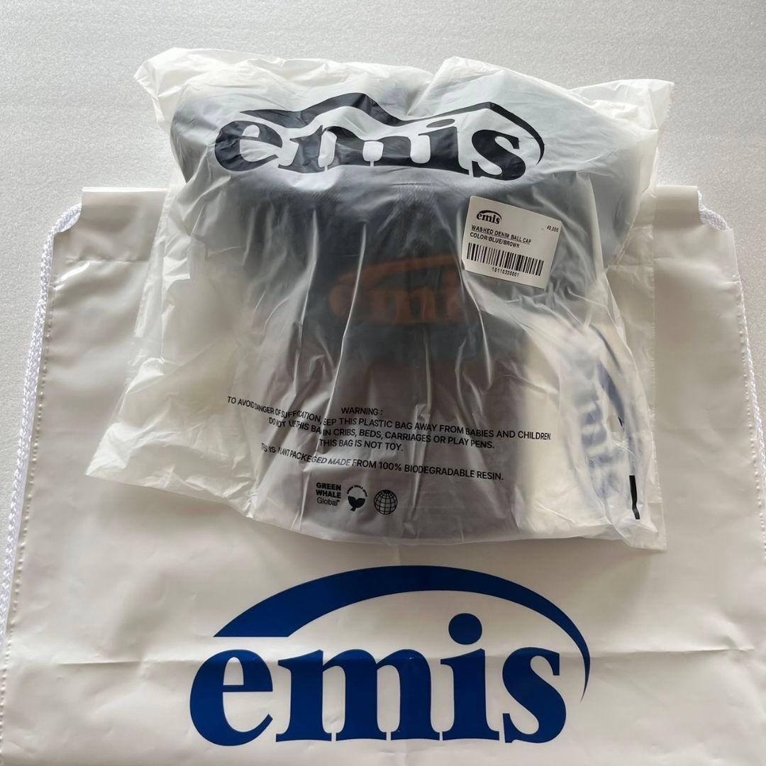 emis キャップ ウォッシュドデニム 韓国限定 エミス
