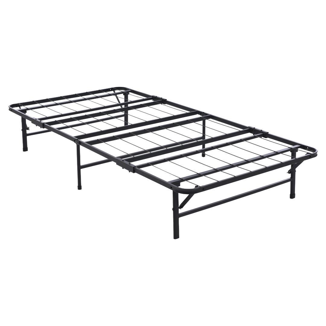 折りたたみ可能パイプベッド　シングルサイズ　組み立て簡単　一人暮らし　BLACK