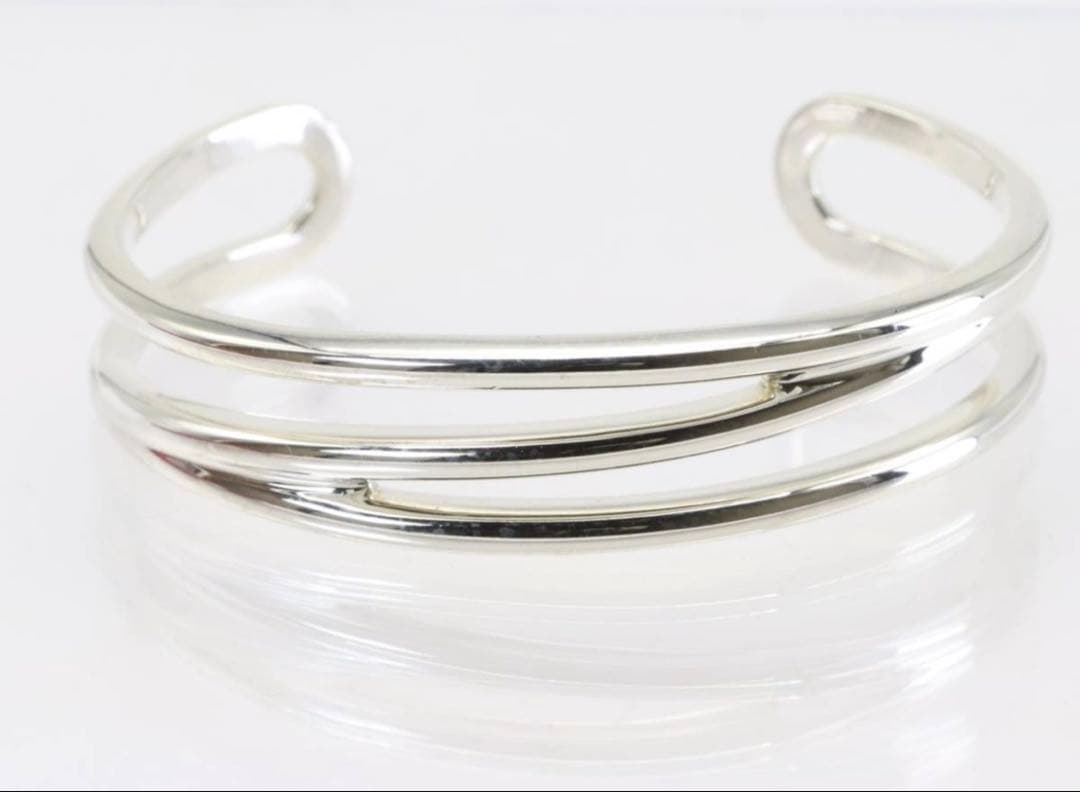 ティファニー オープンダイアゴナル バングル カフ ブレスレット シルバー925