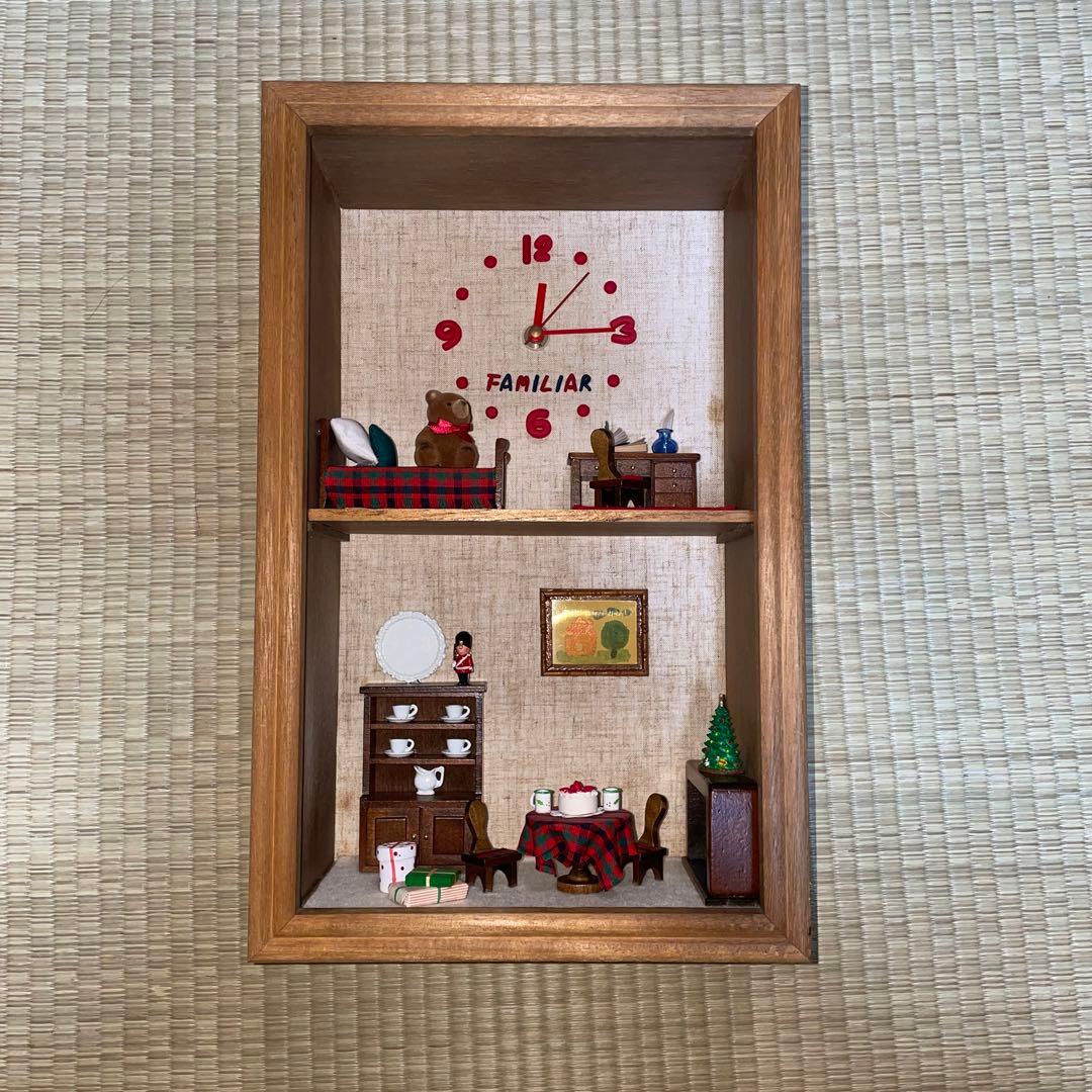 ファミリア　アンティーク　ミニチュア　ドールハウス　時計