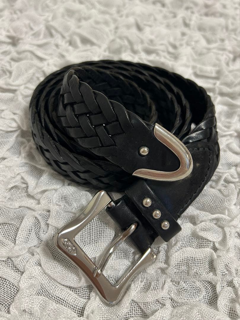 J.M. DAVIDSON 編み込みレザーベルト