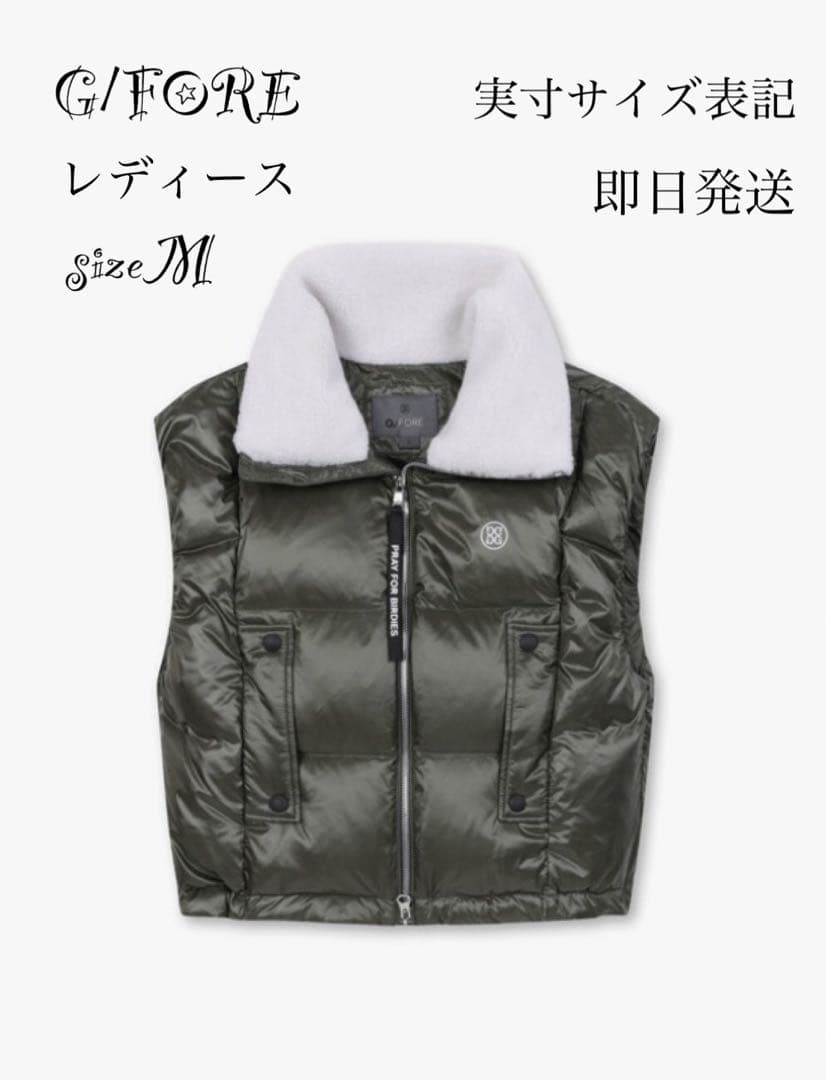 G/FORE韓国ジーフォアレディースショートダウンベストsizeMカーキー