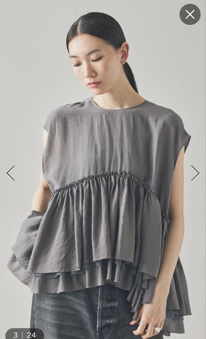 シアーギャザーブラウス　カレンソロジー