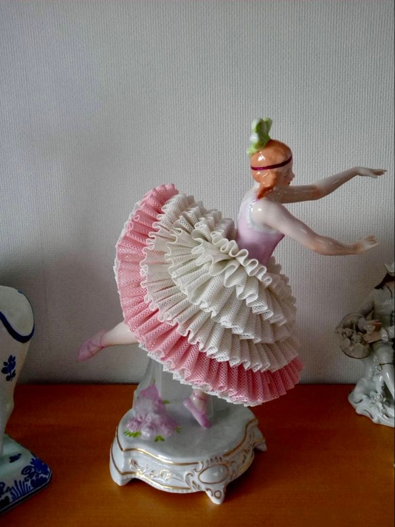 ジッツェンドルフ　フィギュリン　ドレスデン　レース人形　陶器人形　大き目