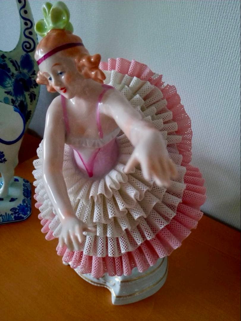 ジッツェンドルフ　フィギュリン　ドレスデン　レース人形　陶器人形　大き目