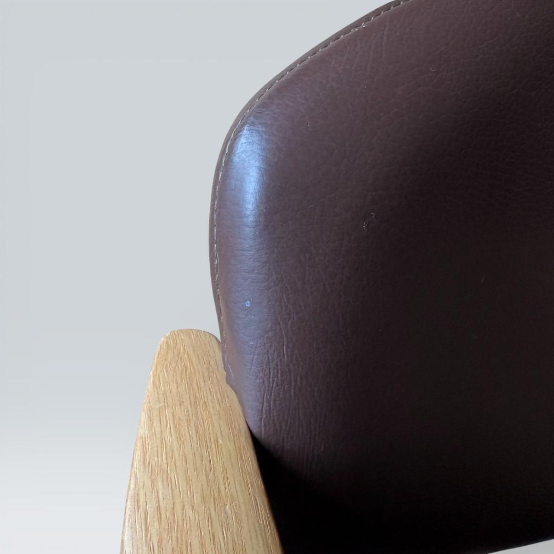 【最終価格】浜本工芸 ダイニングチェア 肘付き オーク材 無垢 高級家具 ①