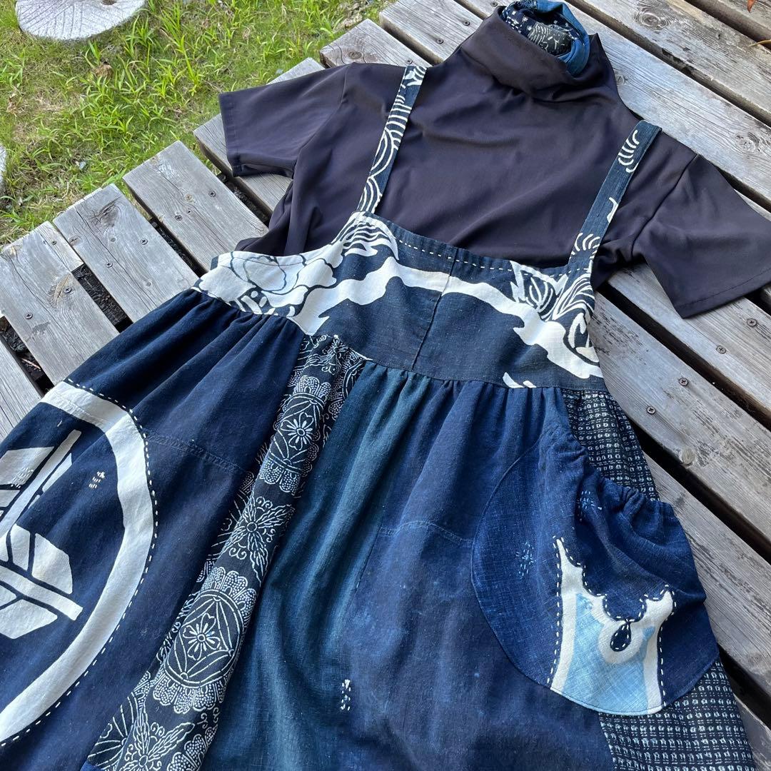 家紋入りサロペットスカート