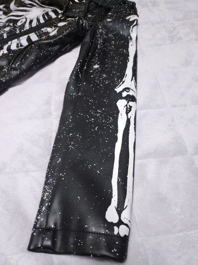 新品タグ付 KILLSTAR スカルボーンプリントライダースジャケット M