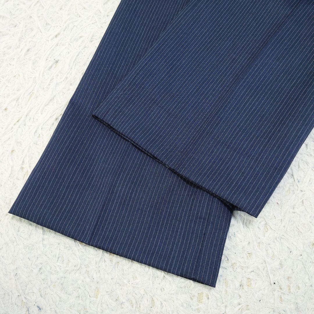 銀座マギー　パンツスーツ　セットアップ　背抜き　ネイビー　ストライプ　40