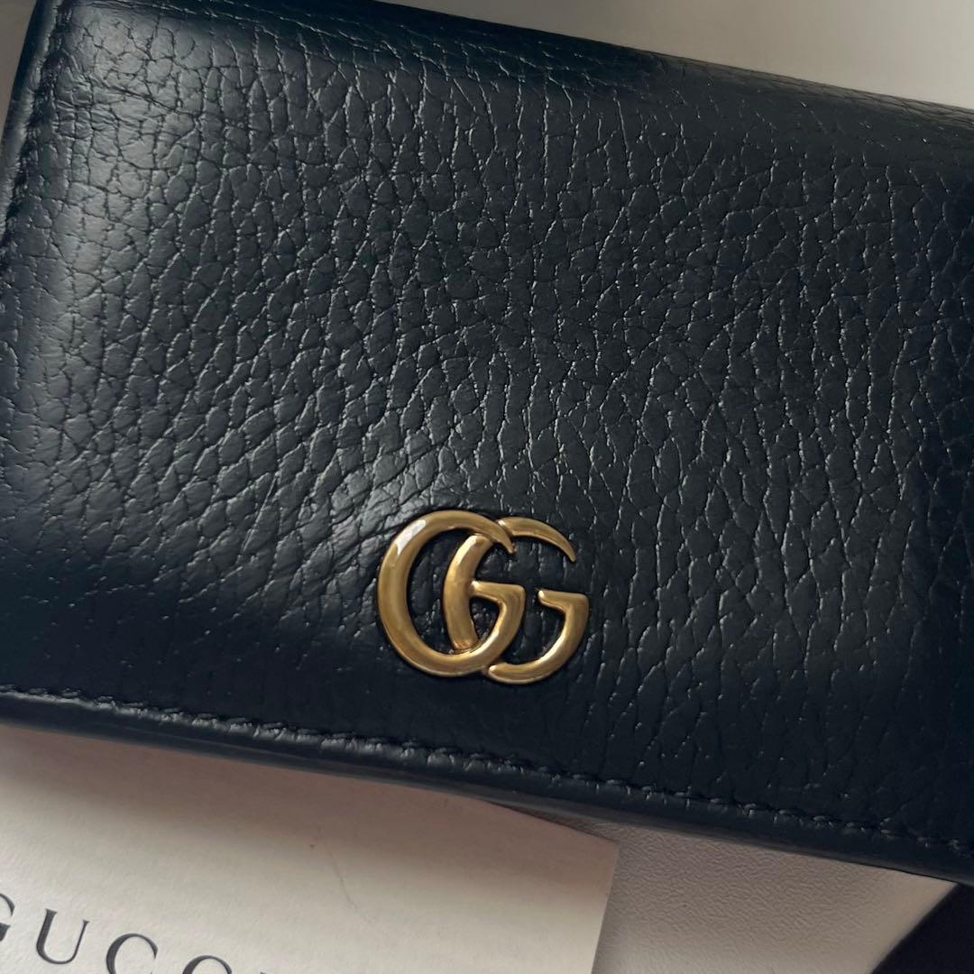 110 美品 GUCCI グッチ マーモント 2つ折り財布