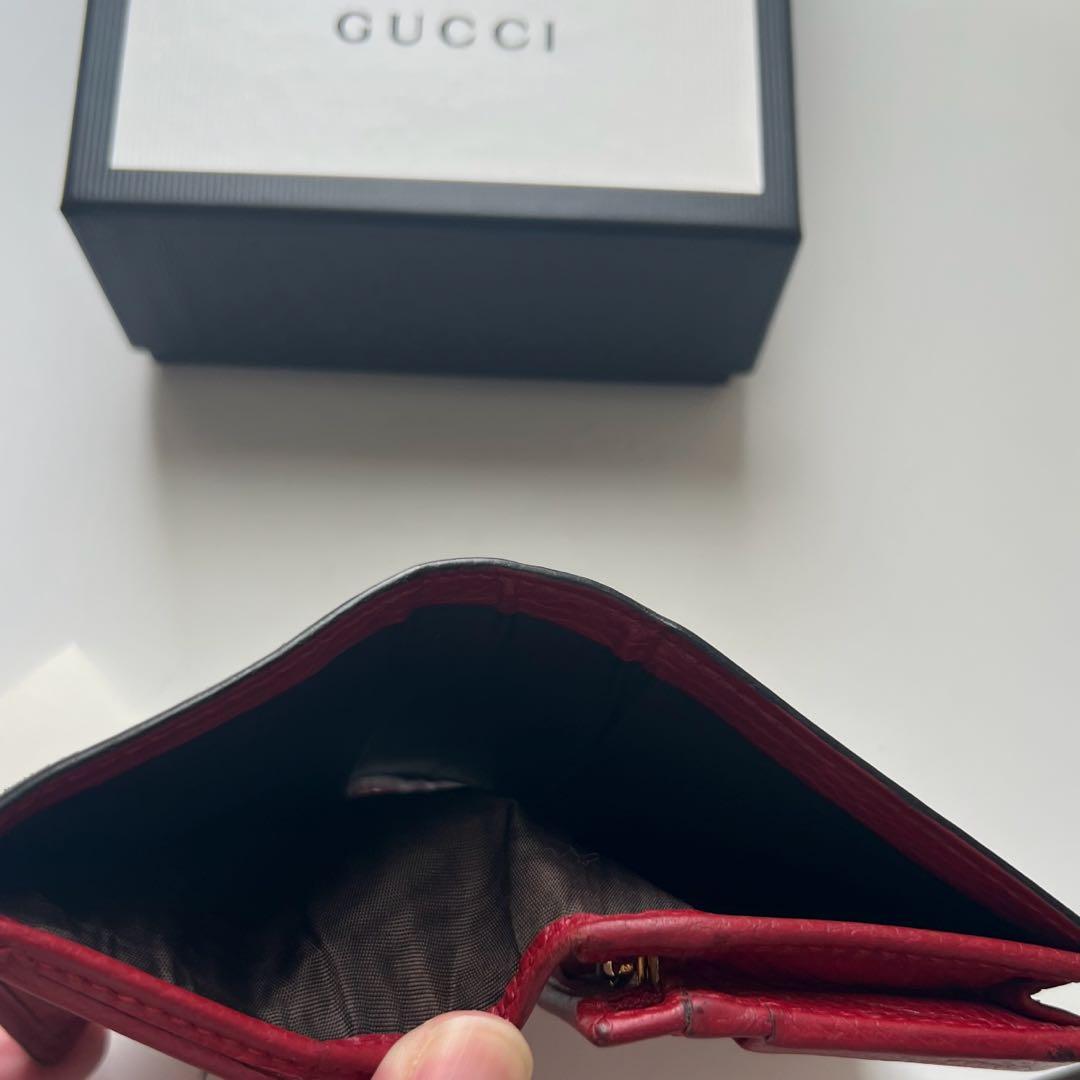 110 美品 GUCCI グッチ マーモント 2つ折り財布